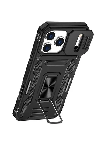 Ударопрочный чехол Camshield Army Ring для iPhone 17 Pro Max 6.9" Поликарбонат + Силикон Черный No Brand (402177219)