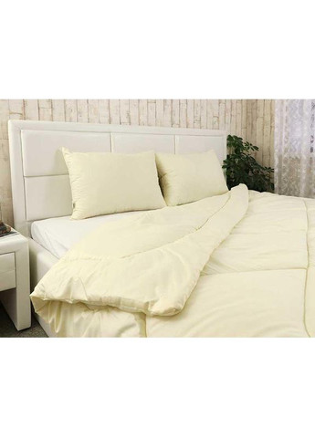 Набор одеяло с подушкой силиконовое всесезонное полуторное бежевое 140x205+50x70 см 300 г/м2 (22095) Руно (322580689)