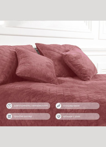 Покрывало Велюровое мягкое Mesa Rose размер 240х260 см ромб/круглый ТЕП (323645277)