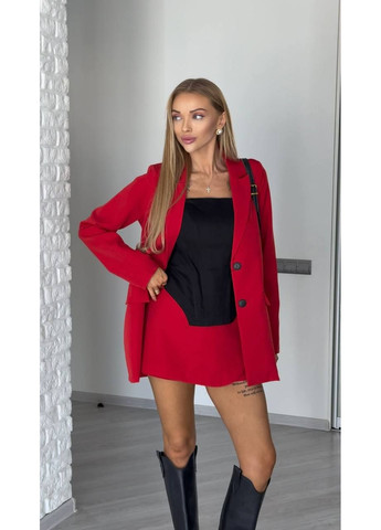 Женский классический костюм пиджак+юбка-шорты красного цвета 34744 Fashion (362039401)