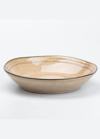 Тарілка супова керамічна 23 см бежева TS Kitchen (315636429)