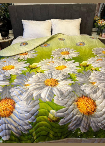 Ковдра з натуральним наповнювачем Полуторна мікрофібра 145х200 см зелена (П4К-lito-kovdra-001-55) No Brand (306633490)