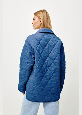 Синя демісезонна куртка жіноча стьобана демісезонна синя mkrm4075-1 Modna KAZKA