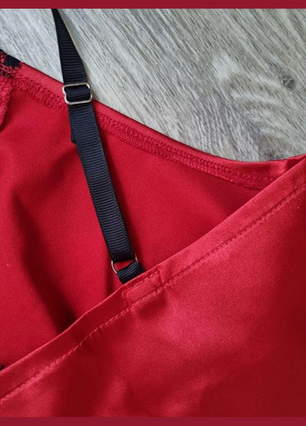 Пеньюар, ночная рубашка женская атласная красная с кружевом Україна (331888965)