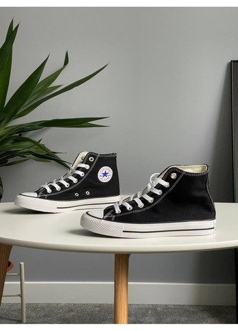 Кроссовки женские Converse Chuck Taylor All Star Hi Black | Конверс Чак Тейлор Олл Стар черные No Brand чёрные демисезоны (361784317)
