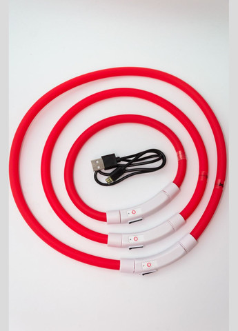 LED нашийник світлодіодний для котів з USB зарядкою 3550 см Червоний No Brand - (323232427)