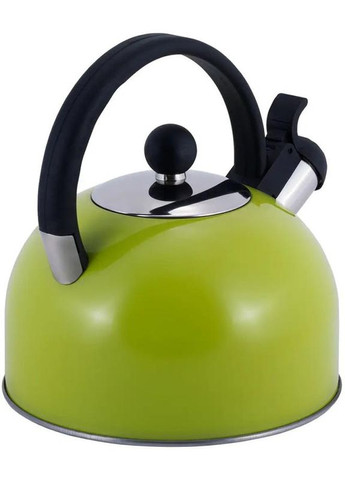 Чайник "Young Leaf" 2.5л, нержавеющая сталь, со свистком, зеленый Kamille (372174173)