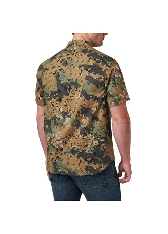 Сорочка тактична Wyatt Print Short Sleeve Shirt Sage Green Canopy Camo 5.11 Tactical (315822896)