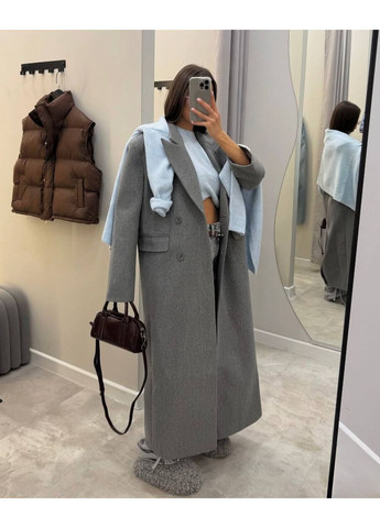 Серое демисезонное Женское пальто No Brand