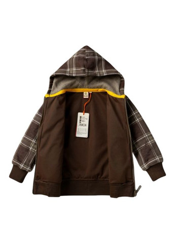 Кофта с капюшоном на трикотажной подкладке Коричневая (0834) Quadri foglio (355258747)