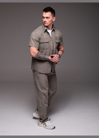 Бежевий літній чоловічий літній костюм з сорочкою з сорочкою, брючний Vakko