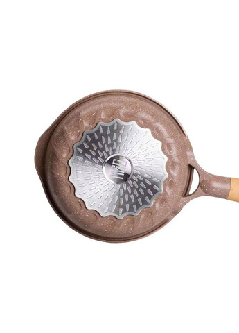 Алюмінієва сковорода об'ємом 1 літр з мармуровим антипригарним покриттям Ø 20 см, товсте дно кавовий MGC (356460549)