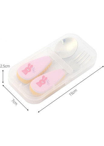 Дитячий набір столових приборів у футлярі Good, ложка та вилка з нержавіючої сталі, з 12 місяців, рожевий More (369156994)