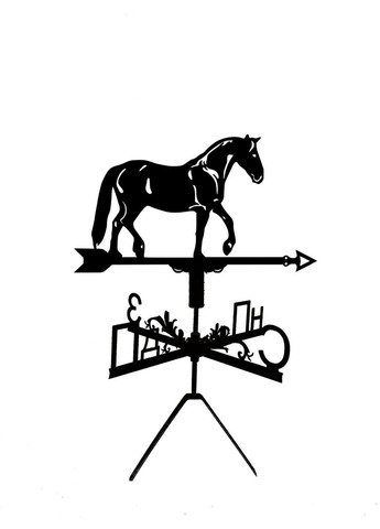Флюгер Кінь №3 з металу 2 мм, флюгер на дах No Brand (368896632)