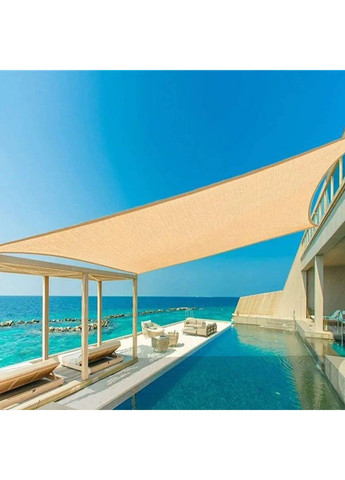 Тент навес затеняющий квадратный 4х4м Сетка (Молочный) No Brand (332636423)