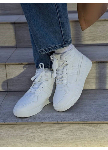 Зимние ботинки женские зимние белые Maznlon прессованная кожа