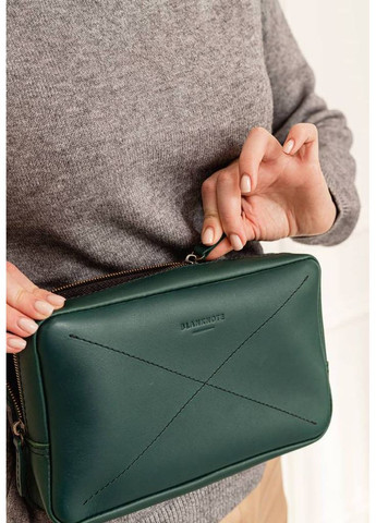 Шкіряна поясна сумка Dropbag Maxi зелена Krast BlankNote Поясна сумка (348359389)