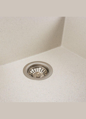 Гранитная мойка для кухни 9651 ATLAS матовая Белая в точку Platinum (342069239)