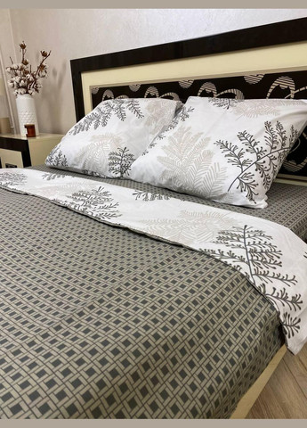 Постельное белье хлопковое Цветы Евро Простынь на резинке 160x200х20 Бязь Белое 50 х 70 No Brand (278272146)