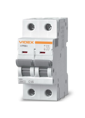 Автоматический выключатель RS6 2п 16А С 6кА RESIST (VFRS6-AV2C16) Videx (282312881)