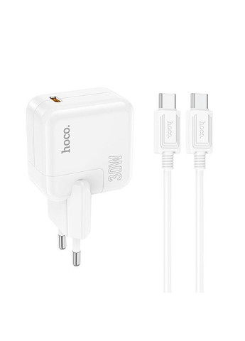 Адаптер мережевий TypeC to Type-C Cable Advantage single port charger C112A 30W білий Hoco (279554610)