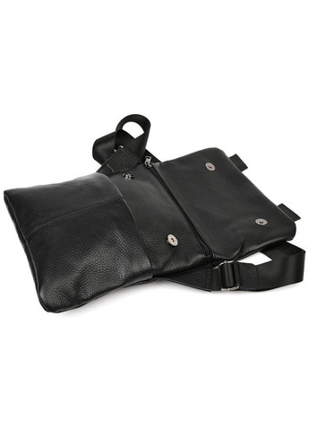 Сумка планшет через плече з натуральної шкіри чоловіча для документів та для телефону середня Чорний 40348 LIMARY (361348660)