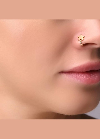 Золотий пірсинг обманка в ніс Зірка (з6036) IRIJ (331017332)