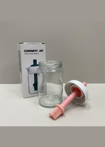 Ємність для олії з силіконовим пензликом скляна 250 мл OB-25/6256 прозора з рожевим A-Plus (317203823)