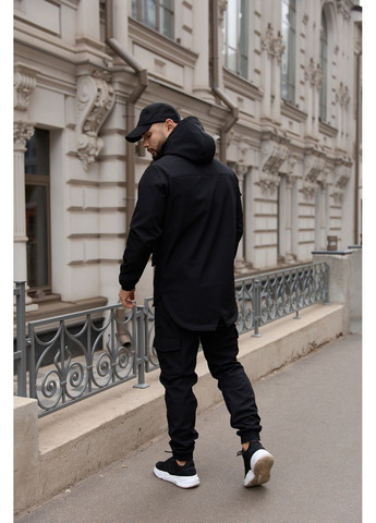 Мужской утепленный костюм из Softshell - защита от ветра и влаги, комфорт в холодную и морозную погоду черный Intruder soft shell (359381184)