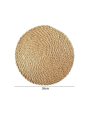 Підтарільник плетений з джута, круглий сервірувальний плейсмат 36 см «Classic» China (366874325)