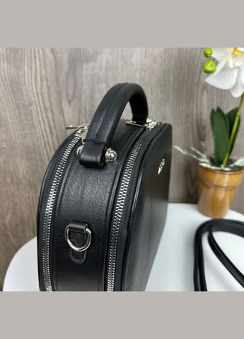 Шкіряна жіноча сумка каркасна стиль Зара чорна, міні сумочка з натуральної шкіри No Brand (334729529)