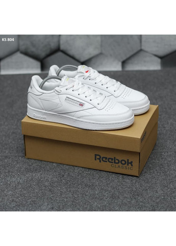 Белые демисезонные кроссовки мужские reebok classic club c white рибок No Brand