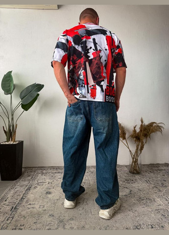 Комбінована футболка оверсайз стильна модна літо весна легка посадка No Brand