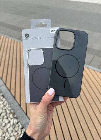 Чехол для iPhone Beats 16 Pro Max силиконовый MagSafe Midnight Black / Чехол магсейф айфон 16 про макс черный No Brand (324407623)