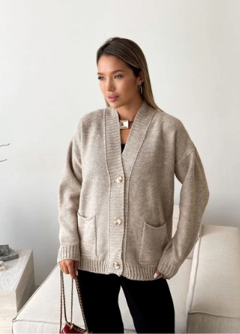 Бежевый зимний кардиган Art Knit