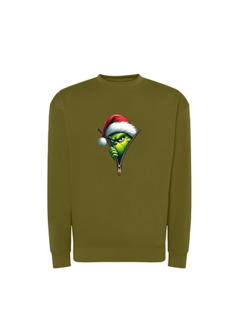 Хакі новорічний світшот з принтом "ховаюсь від санти". the grinch (10411442842) ТiШОТКА (368570965)