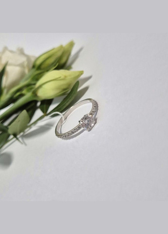 Кольцо серебряное колечко с Белыми камнями 16.5 размер серебро 925 пробы Родированное 1107 No Brand (314510455)