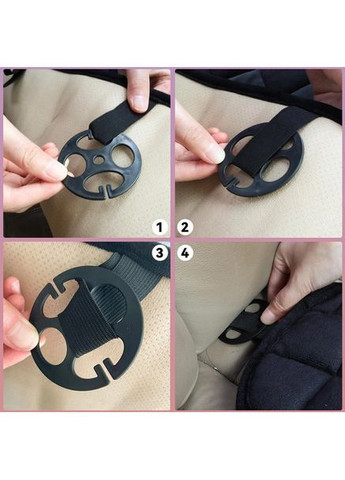 Автомобільна накидка на переднє сидіння 50×50 см велюрова чорна з гачками універсальна захисна No Brand (364859647)