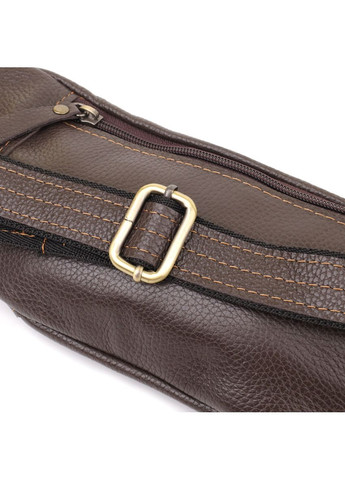 Сумка-бананка для чоловіків з натуральної зернистої шкіри 23128 Коричневий Shvigel (332983799)