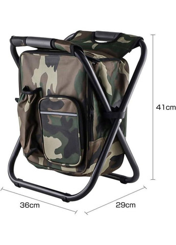 Стул-рюкзак складной туристический 3 в 1 с термосумкой для походов и рыбалки с термоотсеком и карманами 50 х 36 х 30 см Черный No Brand (337509372)