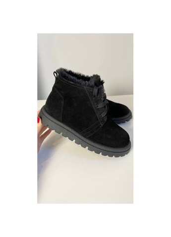 Зимние зимние черные ботинки на овчине натуральная замша р.39 (ug03ch) Vm-Villomi