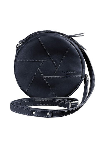 Кожаная круглая женская сумка Бон-Бон темно-синяя (A-026851) BlankNote кросс-боди (327874123)