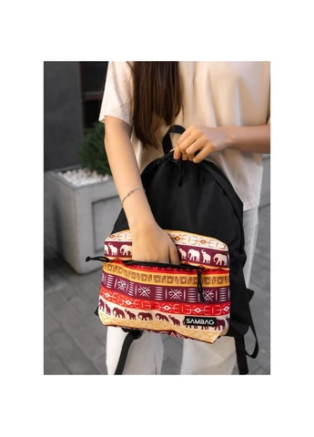 Женский рюкзак Active черный тканевый с принтом "Africa" Sambag SB-11811147 (400734442)