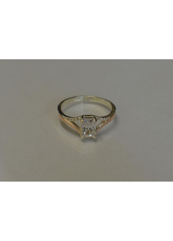 Срібна каблучка з золотими пластинами і фіанітами Silver Style (367268408)