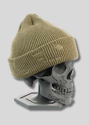 Демисезонная шапка бини с рваным эффектом - Бродяга No Brand Шапка бини (364846059)