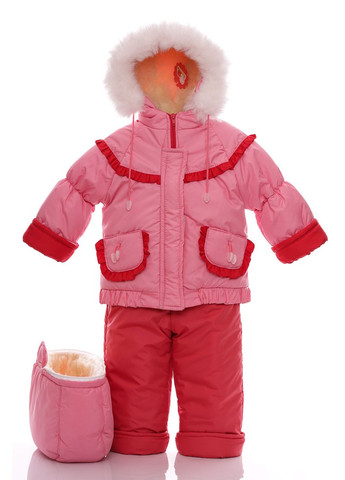 Комбінезон Конверт на хутро для дівчинки Трійка світло-рожевий 98 см (27569) BABYKROHA (297200072)