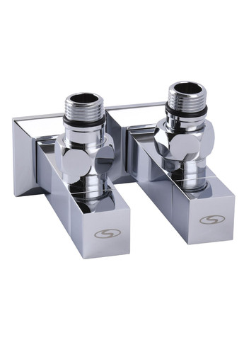 Набір Кран напівобертовий кутовий з американкою LUX 1/2″ CUBE CHROM 8888 (1уп.) Solomon (335426129)