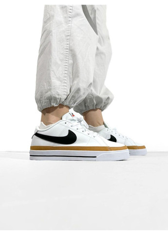 КРОСІВКИ ЖІНОЧІ NIKE COURT LEGACY WHITE BLACK НАЙК КОУРТ ЛЕГАСІ No Brand чорні демісезони (368857928)