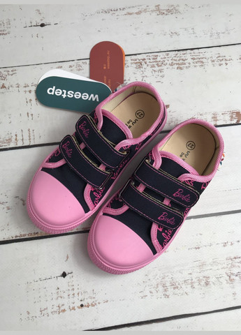 Цветные кеды детские для девочек розово-черный (1082) Weestep