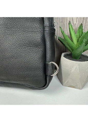 Кожаная мужская сумка бананка мессенджер на грудь стиль Луи Витон черная барсетка из натуральной кожи для мужчин и женщин ProDobro (363221573)